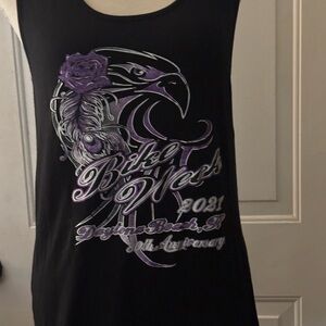 Black and Purple Graphic Women's Tank Top